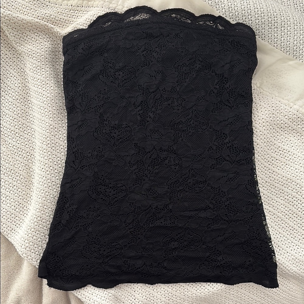 H&M Black Strapless Lace Top